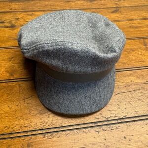 Kooringal Grey Wool Blend Fiddler Cap Baker Boy Hat 57cm One Size Fits Most